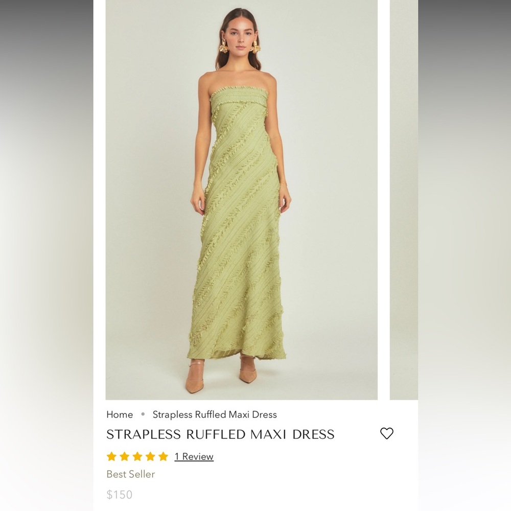 Strapless Ruffled Maxi Dress